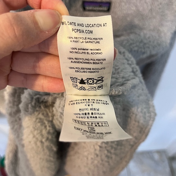 Patagonia Los Gatos 1/4 zip fleece Salt Grey S Pullover Hiking High Pile - Picture 9 of 12